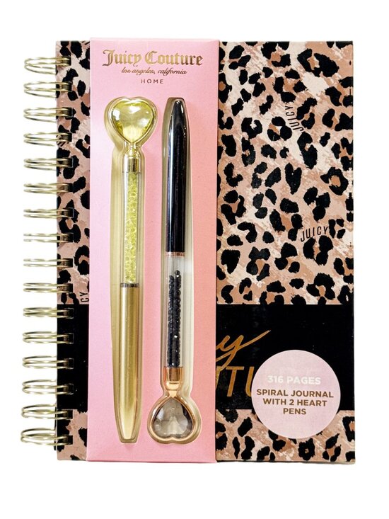 Juicy Couture Other - Juicy Couture Cheetah Print Spiral Notebook Journal with 2 Heart Pens